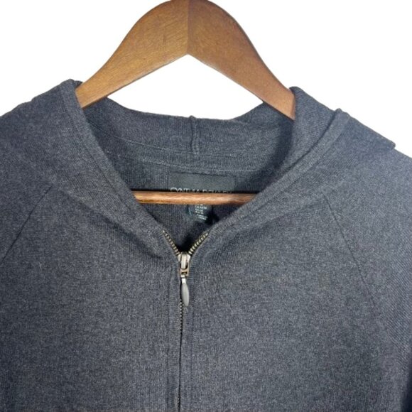 Cynthia Rowley Womens Full Zip Hooded Long Cardigan Sweater Size Medium - Picture 6 of 9
